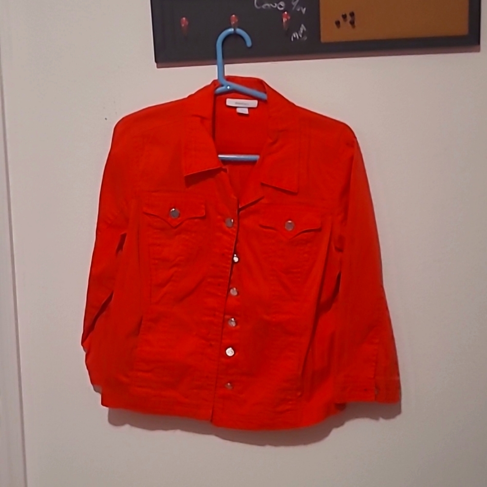 Size Large orange button down jacket